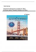 TEST BANK FOR Financial & Managerial Accounting for MBAs, 6th Edition by Easton, Halsey, McAnally, Hartgraves & Morse|| Complete Guide A+