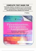 COMPLETE TEST BANK FOR Prioritization, Delegation, and Assignment: Practice Exercises for the NCLEX-RN® Examination 5th Edition by Linda A. La Charity PhD RN Candice K. Kumagai MSN RN || LATEST EDITION WITH ALL VERIFIED CHAPTERS AND ACCURATE ANSWERS TO AL