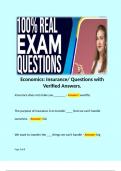 Economics: Insurance/ Questions with Verified Answers.   Insurance does not make you _______ - Answer: wealthy  The purpose of insurance is to transfer ____ that we can't handle ourselves. - Answer: risk  We want to transfer the ___ things we can