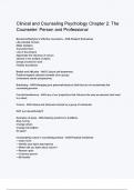 Clinical and Counseling Psychology Chapter 2 The Counseler Person and Professional Questions and Verified Answers |100% Correct | Complete solution | A+ Grade | Latest Update 2024 / 2025