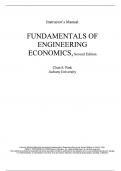 Instructor Solutions Manual to accompany Fundamentals of Engineering Economics, Second Edition, by Chan S. Park. ISBN-13: 9780132209618