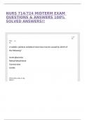 NURS 714/724 MIDTERM EXAM QUESTIONS & ANSWERS 100% SOLVED ANSWERS!!