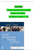 TEST BANK For Health Assessment in Nursing, 7th Edition by Weber, Verified Chapters 1 - 34, Complete Newest Version ISBN-9781975161156