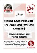 RSK4805 EXAM PACK 2025  {DETAILED QUESTIONS AND ANSWERS }