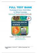 TEST BANK FOR PSYCHOLOGICAL SCIENCE 6TH EDITION BY MICHAEL S. GAZZANIGA ISBN: 978-0393640366, CHAPTER 1-15 | Complete Guide A+