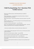 Child Psychopathology Test 1 Questions With Verified Answers