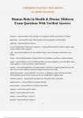 Human Body in Health & Disease Midterm Exam Questions With Verified Answers