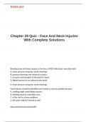 Chapter 28 Quiz - Face And Neck Injuries With Complete Solutions