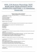 BIOL 230 Human Physiology TEST BANK NEW EXAM UPDATE WITH COMPLETE CHAPTERS 1-15 Athabasca University