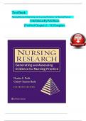 Test Bank 	 Nursing Research Generating and Assessing Evidence for Nursing Practice 	 11th Edition By Polit Beck  | Verified Chapter's 1 - 31 | Complete