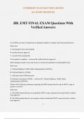 JBL EMT FINAL EXAM Questions With Verified Answers