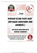 RCE2601 EXAM PACK 2025  {DETAILED QUESTIONS AND ANSWERS }