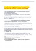 Texas Pesticide Applicator General Standards Exam  Questions with Approved Answers | latest updates