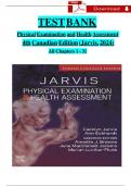 TEST BANK Physical Examination and Health Assessment  4th Canadian Edition (Jarvis, 2024) All Chapters 1 - 31 