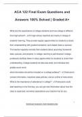 ACA 122 Final Exam Questions and Answers 100% Solved | Graded A+