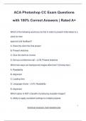 ACA Photoshop CC Exam Questions with 100% Correct Answers | Rated A+