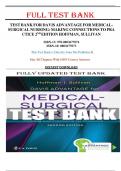 TEST BANK FOR DAVIS ADVANTAGE FOR MEDICAL SURGICAL NURSING:BMAKINGBCONNECTIONS TO PRA CTICE  2NDEDITION HOFFMAN, SULLIVAN