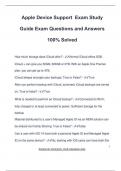 Apple Device Support Exam Study Guide Exam Questions and Answers 100% Solved