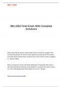 Mkt 3302 Final Exam With Complete Solutions