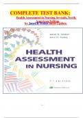 COMPLETE TEST BANK: Health Assessment in Nursing Seventh, North American Edition by Janet R Weber latest Update.