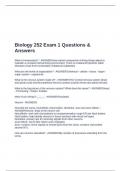 Biology 252 Exam 1 Questions & Answers