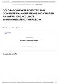 COLORADO BROKER POST-TEST 2024 COMPLETE EXAM QUESTIONS AND VERIFIED ANSWERS| 100% ACCURATE SOLUTIONS|ALREADY GRADED A+