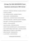 Chicago Taxi 2024 GEOGRAPHY Exam Questions and Answers 100% Solved