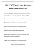 CRM HF/CRT Week 9 Exam Questions and Answers 100% Solved