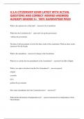 U.S.A CITIZENSHIP EXAM LATEST WITH ACTUAL QUESTIONS AND CORRECT VERIFIED ANSWERS ALREADY GRADED A+ 100% GUARANTEED PASS!