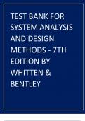 TEST BANK FOR SYSTEM ANALYSIS  AND DESIGN  METHODS - 7TH  EDITION BY  WHITTEN &  BENTLEY