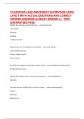 CALIFORNIA LEAD ABATEMENT SUPERVISOR EXAM LATEST WITH ACTUAL QUESTIONS AND CORRECT VERIFIED ANSWERS ALREADY GRADED A+ 100% GUARANTEED PASS!