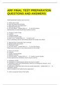 ARF FINAL TEST PREPARATION QUESTIONS AND ANSWERS.