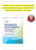 ADVANCED ASSESSMENT: INTERPRETING FINDINGS AND FORMULATING DIFFERENTIAL DIAGNOSES 5th Edition by Goolsby test bank is not a book but rather exam practice questions and answers