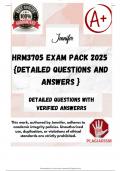 HRM3705 EXAM PACK 2025  {DETAILED QUESTIONS AND ANSWERS }