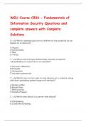 WGU Course C836 - Fundamentals of Information Security Questions and Answers Latest 2024 - 2025 (Verified Answers)