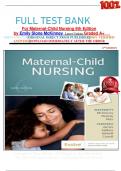 FULL TEST BANK For Maternal-Child Nursing 6th Edition by Emily Slone McKinney  Latest Update Graded A+     