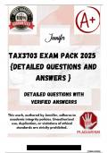 TAX3703 EXAM PACK 2025  {DETAILED QUESTIONS AND ANSWERS }