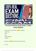 PHI 1010 Final Exam Study Guide/ 77 Q&A/ Newly Updated.   