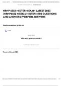 NRNP 6552 MIDTERM EXAM LATEST 2023 /NRNP6552 WEEK 6 MIDTERM 100 QUESTIONS AND ANSWERS| VERIFIED ANSWERS