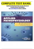 COMPLETE TEST BANK: Applied Pathophysiology for the Advanced  Practice Nurse 2nd Edition by Lucie Dlugasch Latest Update. 