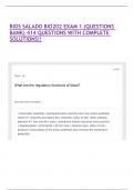 RIOS SALADO BIO202 EXAM 1 (QUESTIONS BANK) 414 QUESTIONS WITH COMPLETE SOLUTIONS!!