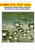 COMPLETE TEST BAK: Contemporary Strategy Analysis 10th Edition By Robert M. Grant Latest Update.