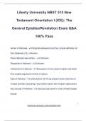 Liberty University NBST 515 New Testament Orientation I (ICE): The General Epistles/Revelation Exam Q&A 100% Pass