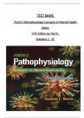 TEST BANK For Porth's Pathophysiology Concepts of Altered Health States 11th Edition by Tommie L. Norris, Verified Chapters 1 - 52, Complete Newest Version