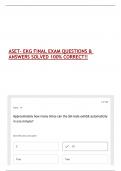 ASET- EKG FINAL EXAM QUESTIONS & ANSWERS SOLVED 100% CORRECT!!