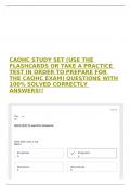 CAOHC STUDY SET (USE THE FLASHCARDS OR TAKE A PRACTICE TEST IN ORDER TO PREPARE FOR THE CAOHC EXAM) QUESTIONS WITH 100% SOLVED CORRECTLY ANSWERS!!