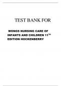 TEST BANK FOR WONGS NURSING CARE OF  INFANTS AND CHILDREN 11TH  EDITION HOCKENBERRY