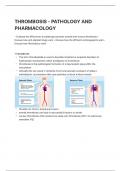 Thrombosis - Pathology and Pharmacology