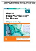 Test Bank For Clayton's Basic Pharmacology for Nurses 19th Edition By Bruce Clayton, Michelle Willihnganz, Samuel Gurevitz ( ) / 9780323796309 / Chapter 1-48 / Complete Questions and Answers A+