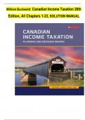 William Buckwold: Canadian Income Taxation 26th Edition, All Chapters 1-23, SOLUTION MANUAL